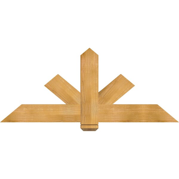 Ekena Millwork Kennewick Rough Sawn Timber Gable Bracket, Western Red Cedar, 60"W x 25"H x 2"D x 6"F, 10/12 Pitch GBW060X25X0206KEN00RWR - main